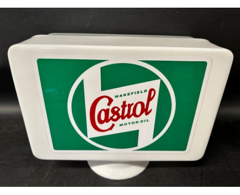 A reproduction Wakefield Castrol Motor Oil plastic petrol pump globe. 