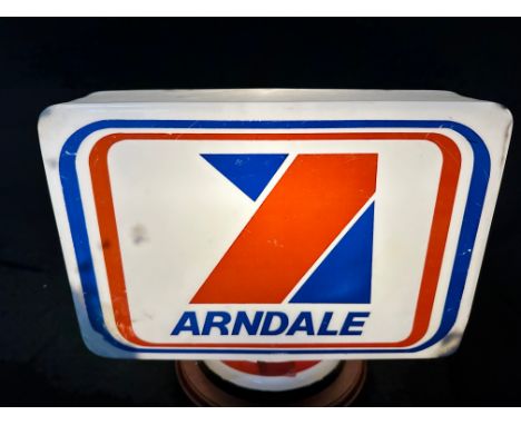 An Arndale plastic petrol pump globe, some repairs and cracks, see images.