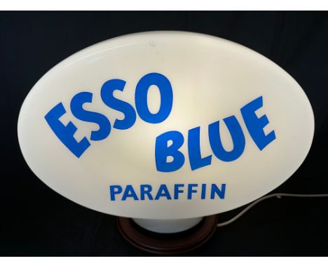 An Esso Blue Paraffin glass petrol pump globe, repairs to neck, see pics.