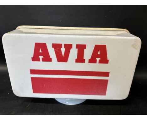 An Avia plastic petrol pump globe, damage to neck.