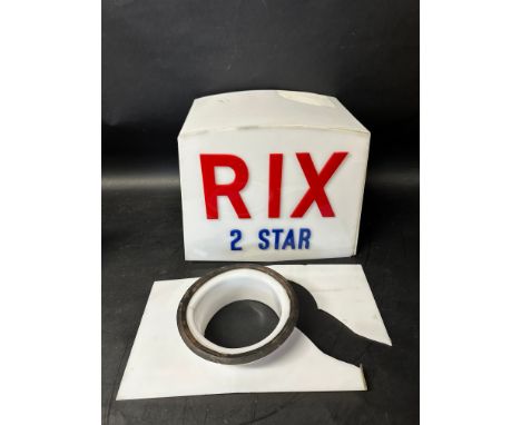 A RIX 2 Star plastic petrol pump globe in need of restoration. 