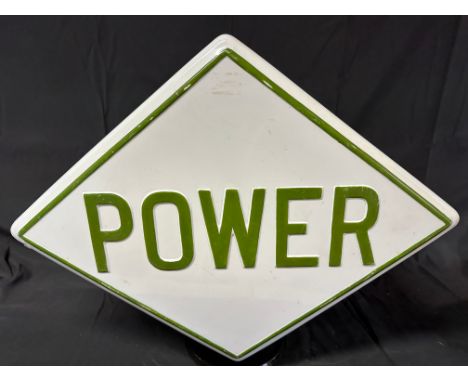 A Power raised letter lozenge shaped plastic petrol pump globe. 