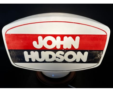 A John Hudson plastic petrol pump globe, some damage see pics.