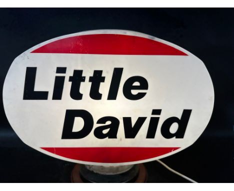 An early Little David plastic petrol pump globe. Little David aka LD was sold across East Anglia and the East Midlands.
