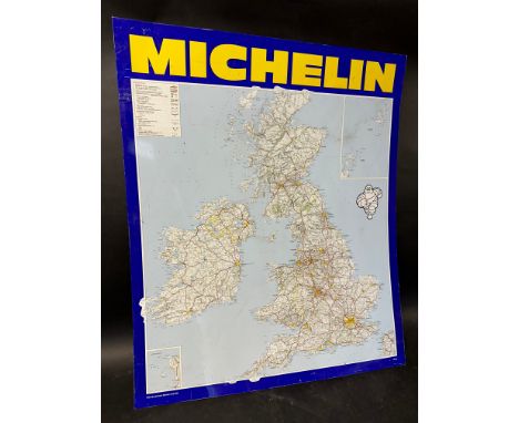 A Michelin tyres UK aluminium road map dated Jan 1992, 28 1/2 x 34".