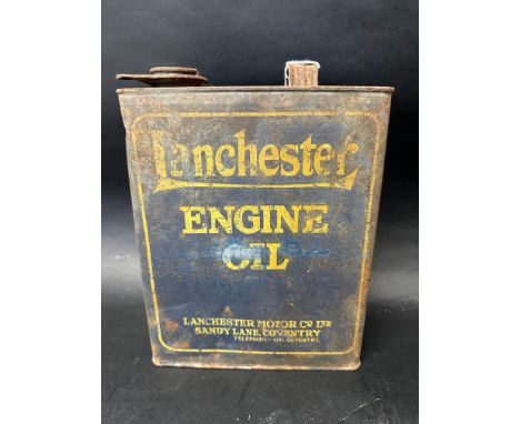 A Lanchester Engine Oil can, 11" tall.