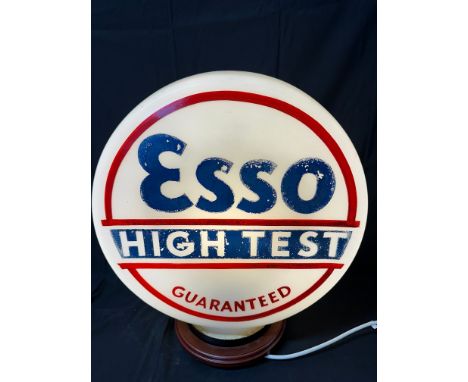 An Esso High Test Guaranteed glass petrol pump globe stamped Anglo-American Oil Co. Ltd. and numbered to inner neck, small ni