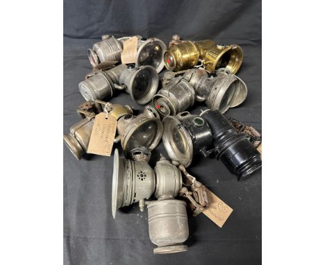 Seven carbide cycle lamps - P&amp;H, Lucas etc.