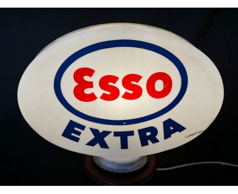 An Esso Extra plastic petrol pump globe, one imperfection and a chip to neck.