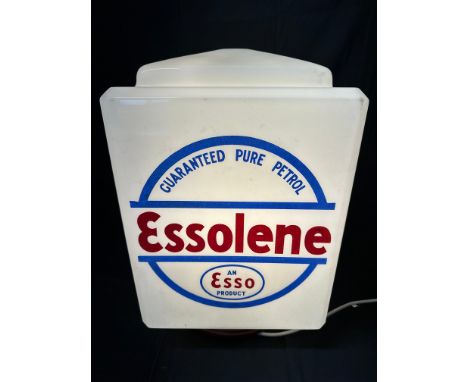An Essolene Guaranteed Pure Petrol glass petrol pump globe, an Esso Product, stamped Property of The Anglo American Oil Co. L
