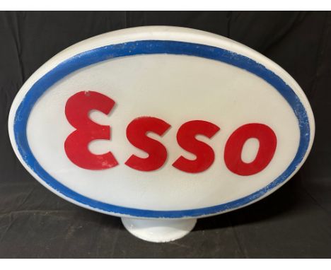 An Esso glass petrol pump globe stamped Property of Esso Petroleum Co Ltd British Made S&amp;W (Lighting) Ltd. and numbered 9