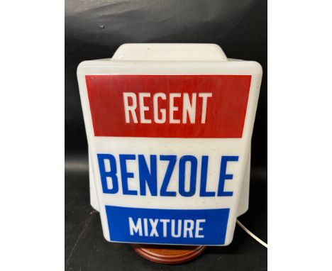 A Regent Benzole Mixture glass finned petrol pump globe, no chips, cracks apparent.