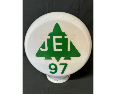 A Jet 97 glass pill-shaped petrol pump globe, damaged neck see pics.