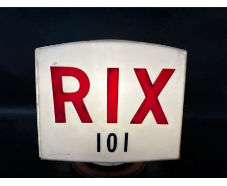 A Rix 101 plastic petrol pump globe, repaired.