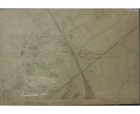 An Ordnance Survey map, Gedling and Carlton, published 1914, 70 x 99cms 