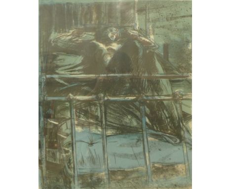 A signed J. Bowler limited edition screen print, reclining nude, no. 477/500, 75 x 60cms, framed 