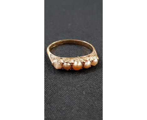 VICTORIAN 18CT GOLD AND PEARL RING 3 GRAMS