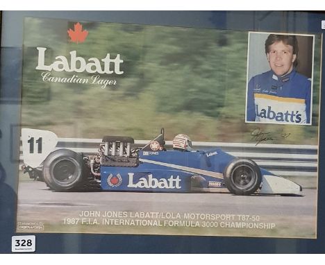 MOTOR RACING PRINT SIGNED