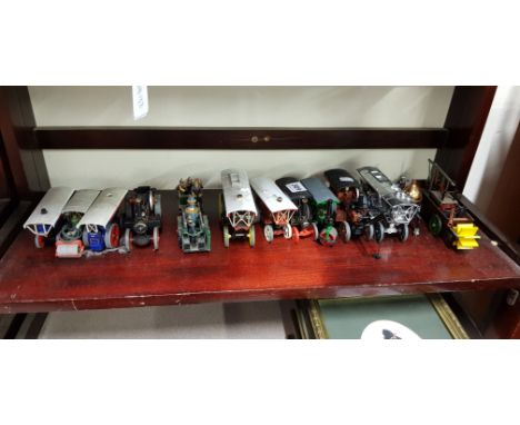 SHELF LOT OF MODEL STEAM ENGINES