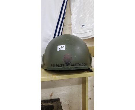NORTHERN IRELAND TROUBLES 7/10 UDR BELFAST BATTALION HELMET