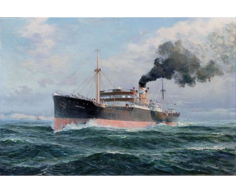 Hans-Wilhelm Spitzmann (Rostock 1920 - Flensburg 1989). Die Venus im Ärmelkanal. 1965. Öl/Lw. 40,5 x 60,5 cm. R. u. sign. und