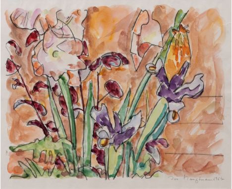 Ivo Hauptmann (Erkner 1886 - Hamburg 1973). Blüten. 1964. Aquarell. 36 x 44 cm. R. u. sign. und dat. Ivo Hauptmann 1964, unte