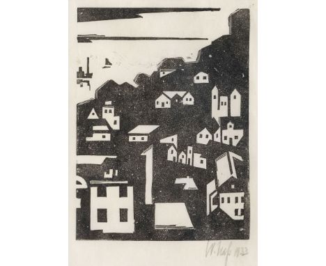 Willi Nass (Hamburg 1899 - Hamburg 1966). Blankenese. 1933. Holzschnitt. 19,5 x 15 cm. R. u. sign. W. Nass 1933, unter Passep