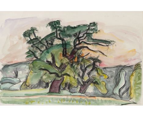 Ivo Hauptmann (Erkner 1886 - Hamburg 1973). Jenischpark. 1938. Aquarell. 29,5 x 45 cm. L. u. sign. und dat. Ivo Hauptmann 193