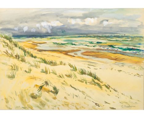 Clara Arnheim (Berlin 1865 - Theresienstadt 1942). Am Strand von Hiddensee. Gouache. 45 x 63,5 cm. R. u. sign. C. Arnheim, un