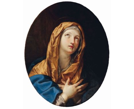 Guido Reni (Bologna 1575 - Bologna 1642), Werkstatt oder nächster Umkreis. Betende Madonna. Öl/Lw. 74,5 x 62,5 cm. Zustand Pr