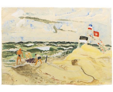 Erich Heckel (Döbeln 1883 - Radolfzell/Bodensee 1970). Nordseestrand. 1931. Aquarell. 45 x 60 cm. R. u. sign. und dat. Heckel