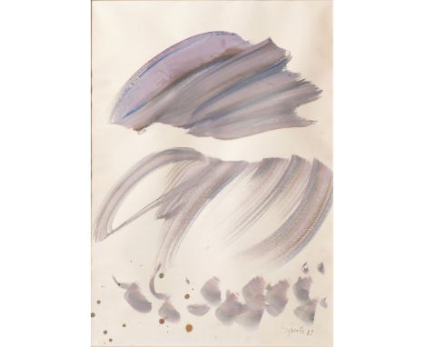 Siegward Sprotte (Potsdam 1913 - Kampen/Sylt 2004). Violette Woge. 1989. Gouache. 69 x 48,5 cm. R. u. sign. und dat. Sprotte 