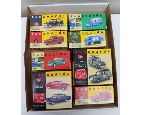 VANGUARD DIE CAST VEHICLES boxed and mint 1.43 scale,  including Post Office vans, Mini van, Reliant Robin, vans, trucks &amp