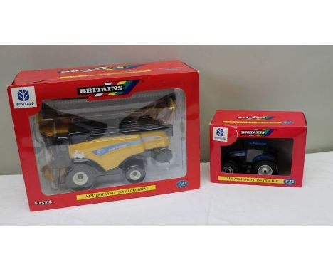 Two Britains mint &amp; boxed 1:32 scale die-cast farm equipment to include, 42114 New Holland CX880 Combine &amp; Hew Hollan