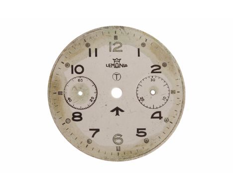 LEMANIA MILITARY ISSUE CHRONOGRAPH WATCH DIALround with Arabic numerals, lacking hands