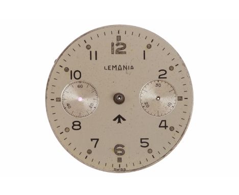 LEMANIA MILITARY ISSUE CHRONOGRAPH WATCH DIALround with Arabic numerals, with part movement