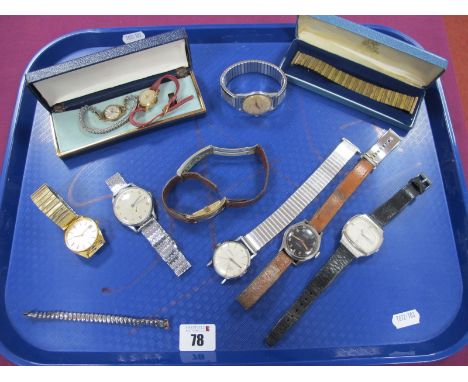 A Small Collection of Vintage and Later Ladies and Gent's Wristwatches, including a Bulova Quartz gent's wristwatch, Dural, O