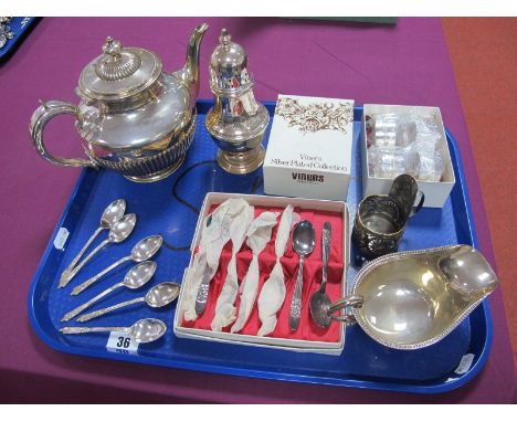 A Hallmarked Silver Sauce Boat, S.B&amp;SLtd, Birmingham 1932, with leaf capped flying scroll handle, 85grams; Together with 