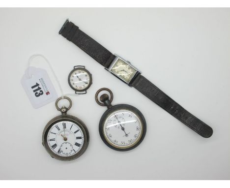 J. G. Graves; An Openface Pocketwatch, the signed dial with black Roman numerals and seconds subsidiary dial (lacking hand / 