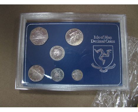 A 1976 Isle of Man Sterling Silver Decimal Coin Set, cased.