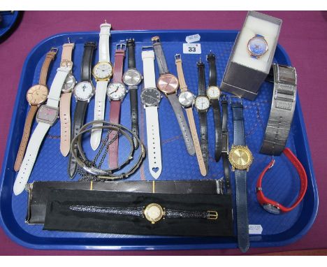 Sekonda, Pineapple, Timex and Other Modern Ladies Wristwatches: One Tray.