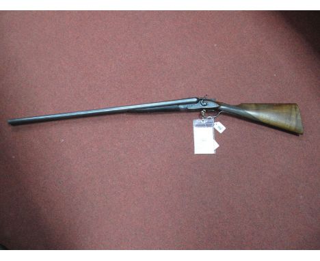 A XIx Century Double Barrel Hammer Shotgun by James Warrillon Chippenham, Wiltshire, Damascus barrels, engraved overall, with