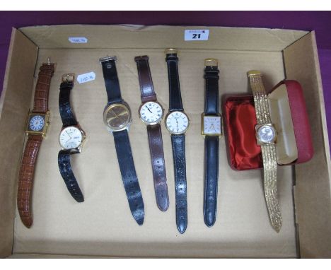 Ingersoll; A Vintage Style Wristwatch, the signed square dial with Arabic numerals, dagger markers and seconds subsidiary dia