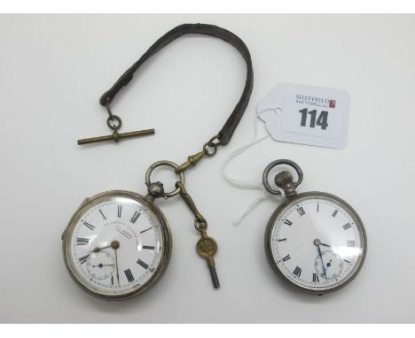 J. G. Graves Sheffield; A Hallmarked Silver Cased Openface Pocketwatch, the signed dial with black Roman numerals and seconds