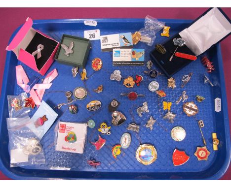 Enamel and Other Pins/Badges, including Girl Guides, RSPB, an "MG Owners Club 1973 - 1983 Anniversary" enamel example, The Va