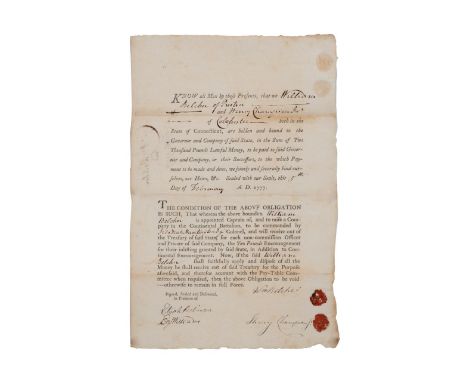 Official document dated February 5, 1777 to raise a company in the Continental Battalion. Signed by William Belcher, Ezekiel 
