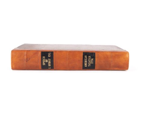 A bound edition of the following works by or related to Edmund Burke: Speech of Edmund Burke, Esq. on American Taxation, Apri