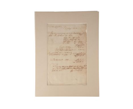 A Revolutionary War pay slip signed by Elijah Hubbard (1745-1808), a lawyer and merchant of Middletown and New London, Connec