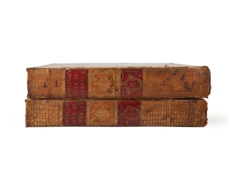 Two volume set, The History of America by William Robertson. Printed 1777, W. Strahan, T. Cadell, in the Strand; and J. Balfo