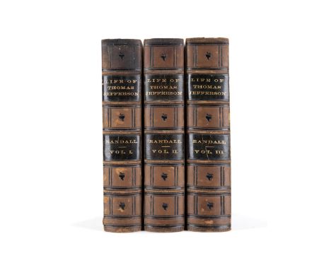 Three volume set of The Life of Thomas Jefferson by Henry Randall. Published 1858, Derby and Jackson. First edition. Three vo
